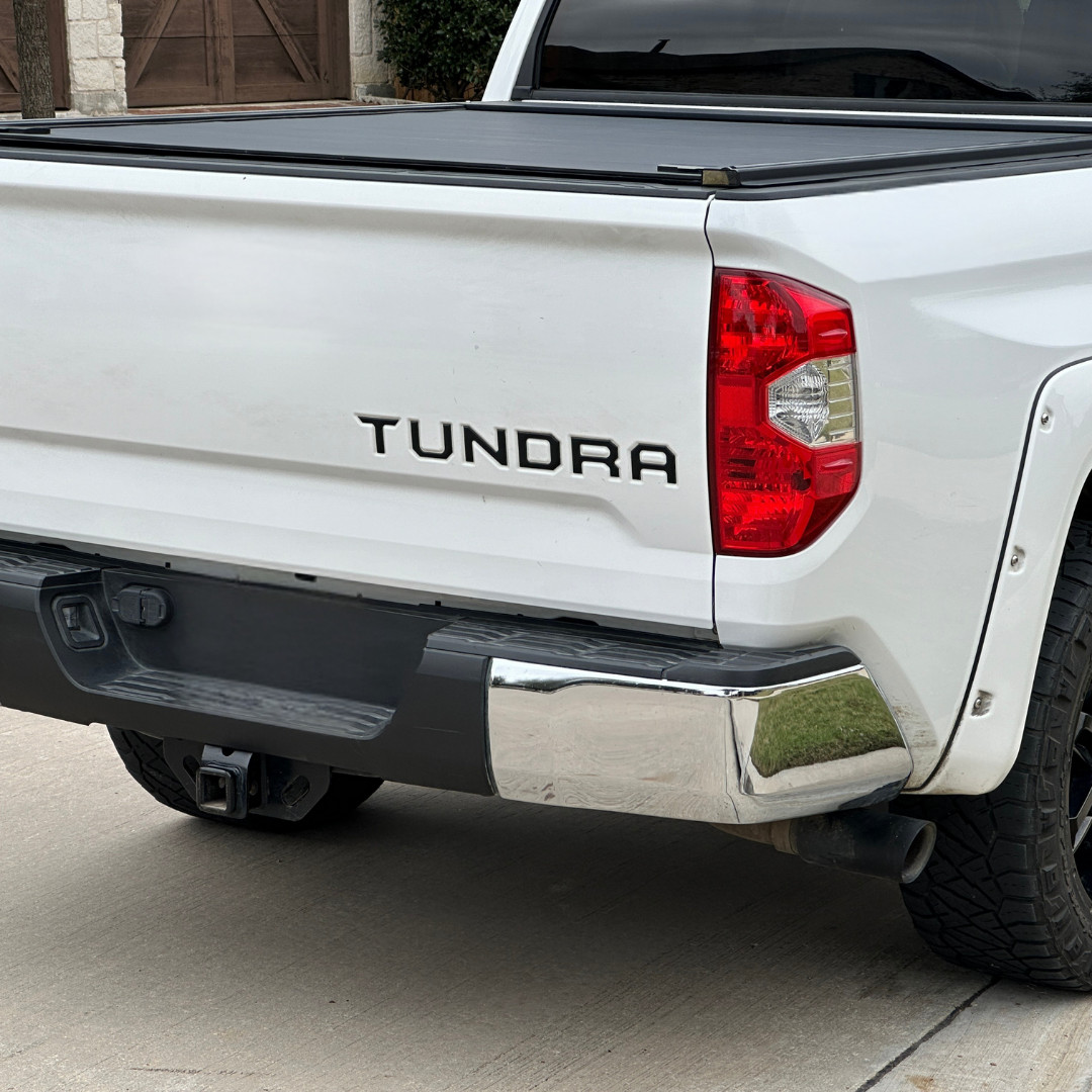 BLACK Tailgate Insert Letters Decal Vinyl Stickers for Toyota Tundra 2014-2021