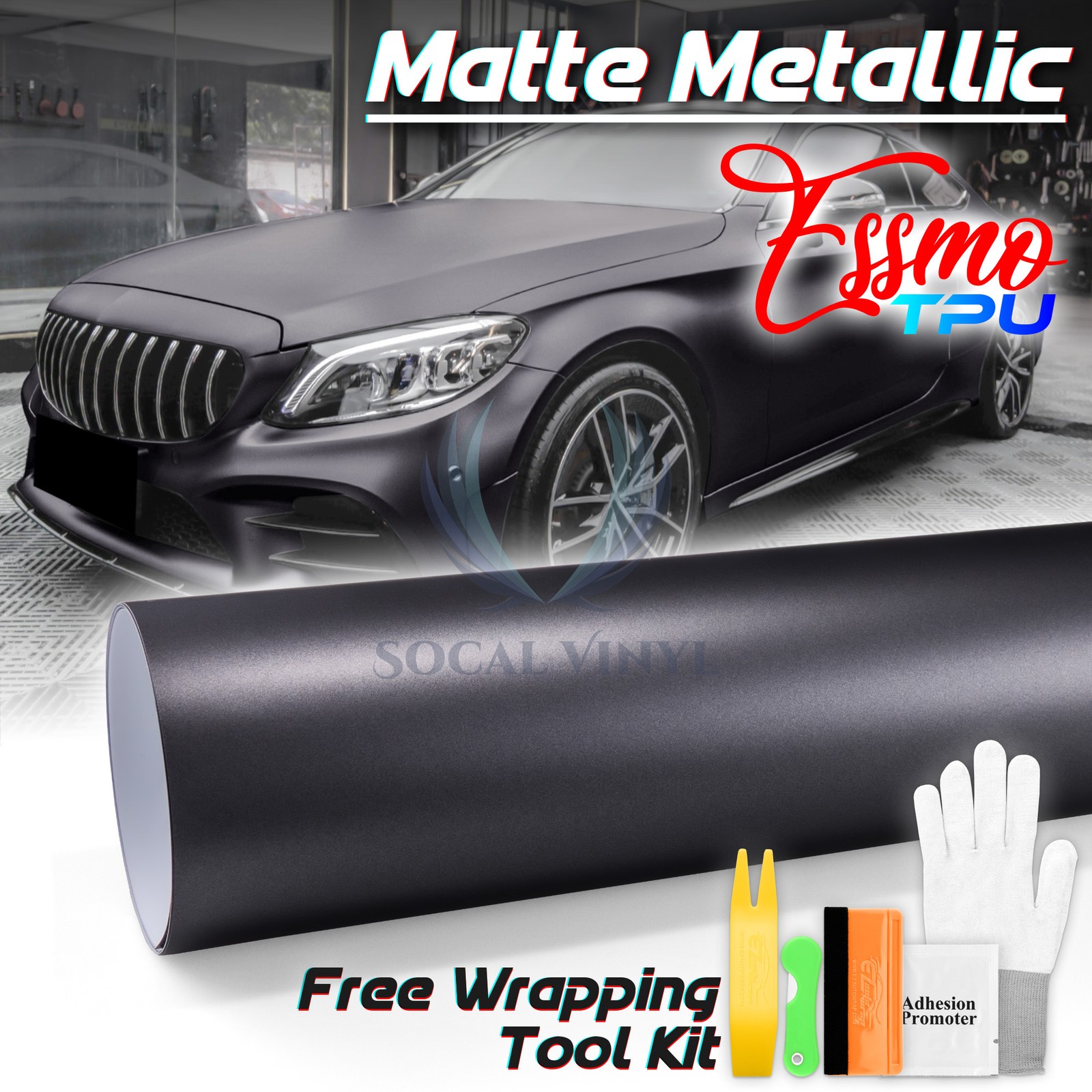 Matte Metallic Ink Gray TPU PPF Paint Protection Film Dry Wet Apply Vinyl Wrap