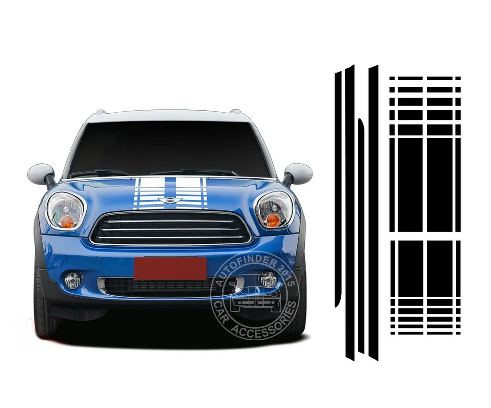 Car Hood Rear Side Skirt Racing Stripe Sticker For Mini Cooper Countryman R60