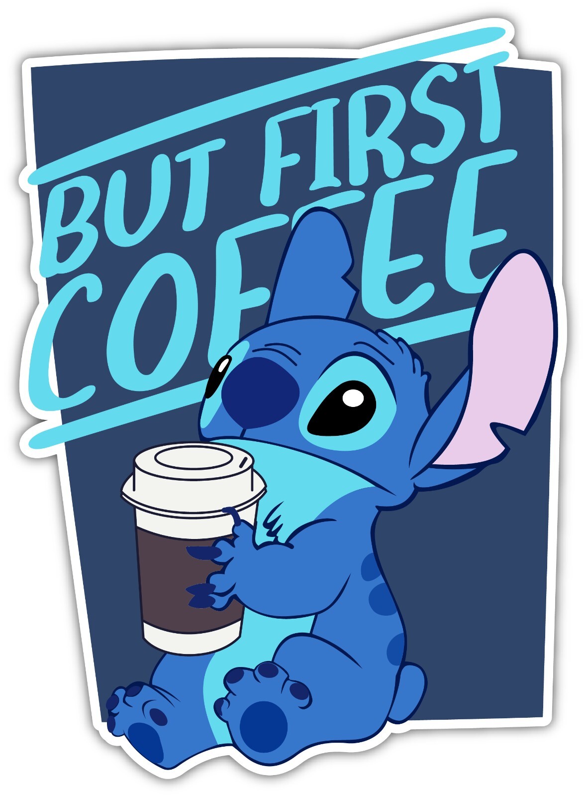 LILO & STITCH COFFEE KIDS CARTOON DECAL STICKER 3M US CAR TRUCK VEHICL WINDOW