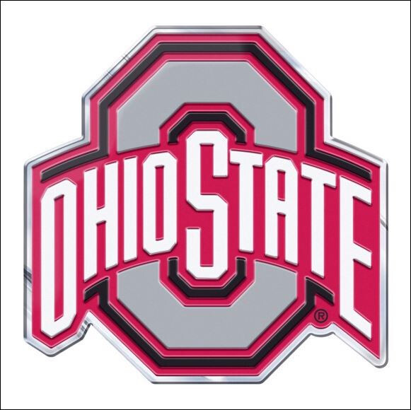 Ohio State Buckeyes Aluminum Auto Emblem Decal Size Aprx. 3 1/4 x 3 3/4 inches