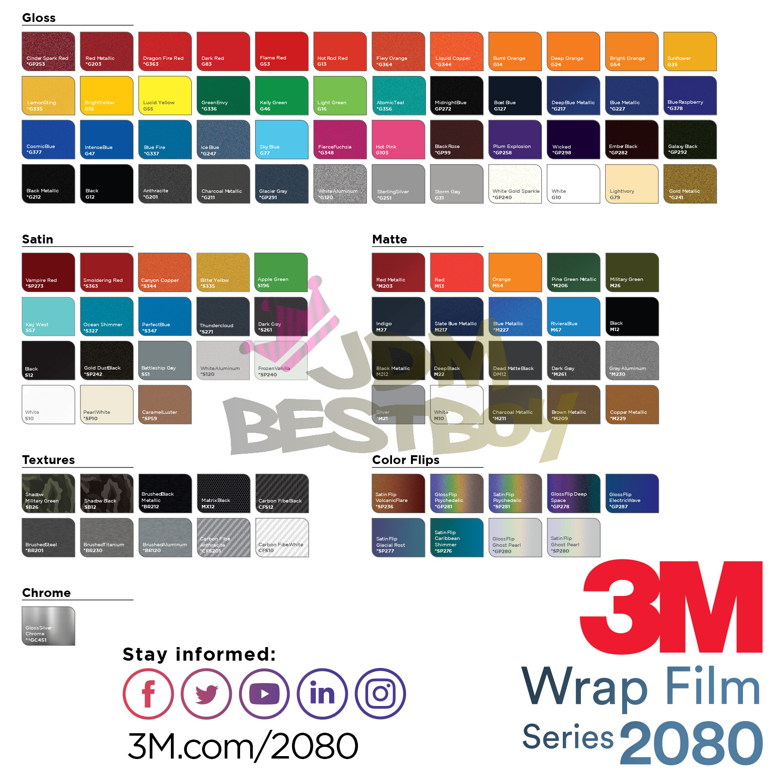 3M 2080 Vinyl Wrap For Chevy Bowtie Emblem Overlay Sticker Decal Sheet Film