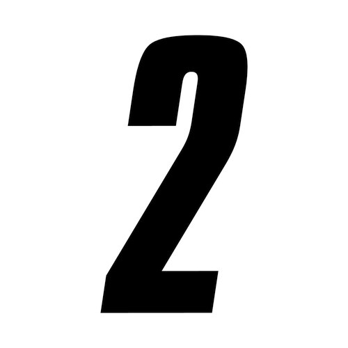 8 inch tall Black Race Number 2 racing numbers decals motorcycle road moto gp