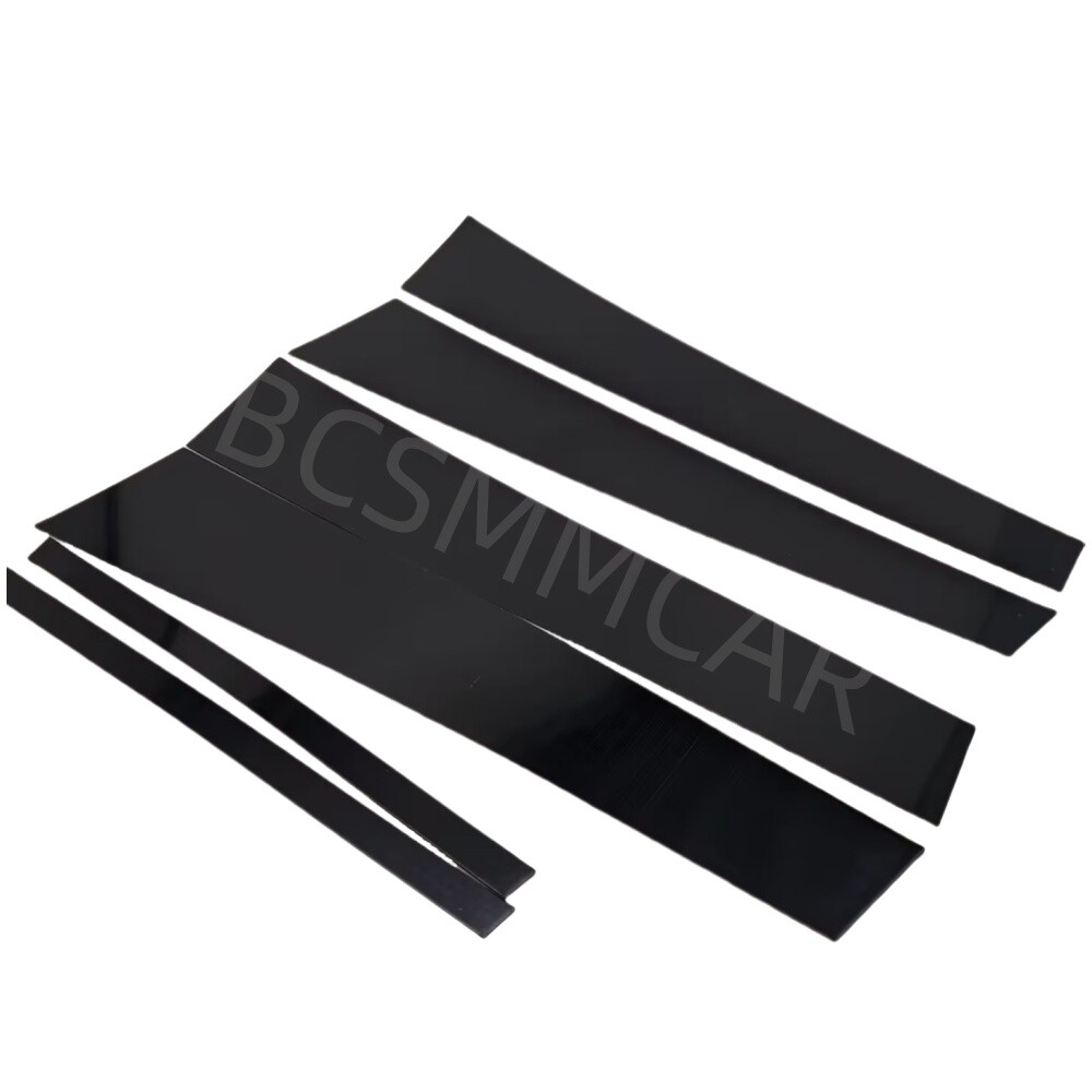 Glossy Black Car Side Pillar Posts Stickers Door Window Cover Decor Accessories