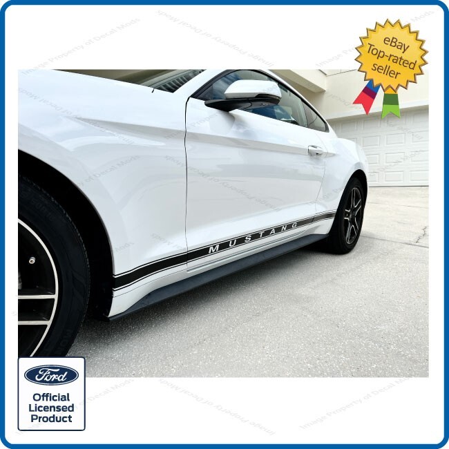 Ford Mustang Rocker Panel Door Side Stripes Decals – RJ – Strips Stickers Lower