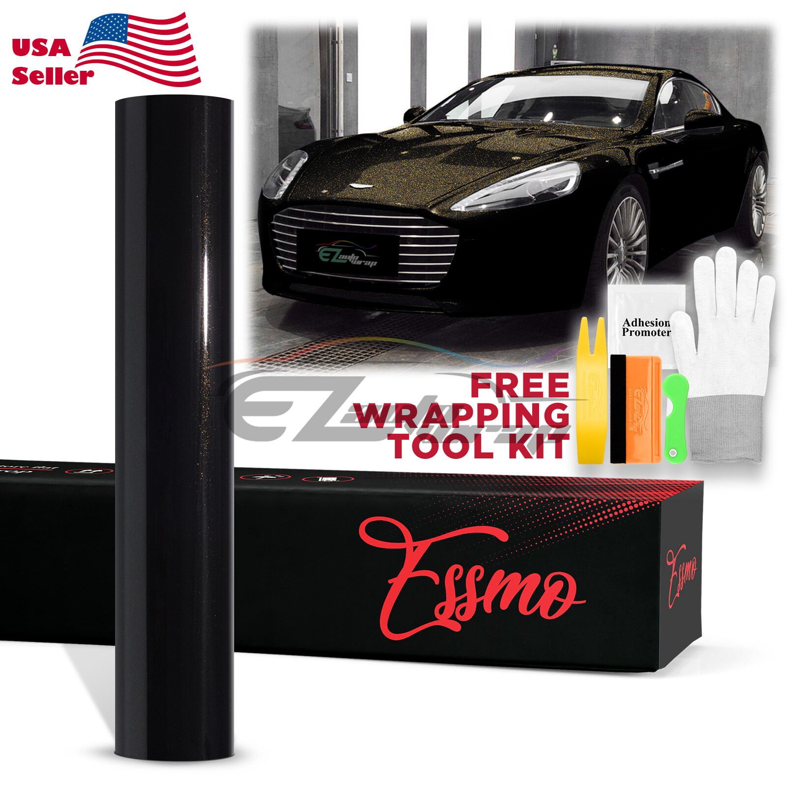 3FTx5FT PPF Paint Protection Film Gloss Black Gold Metallic Scratches Shield