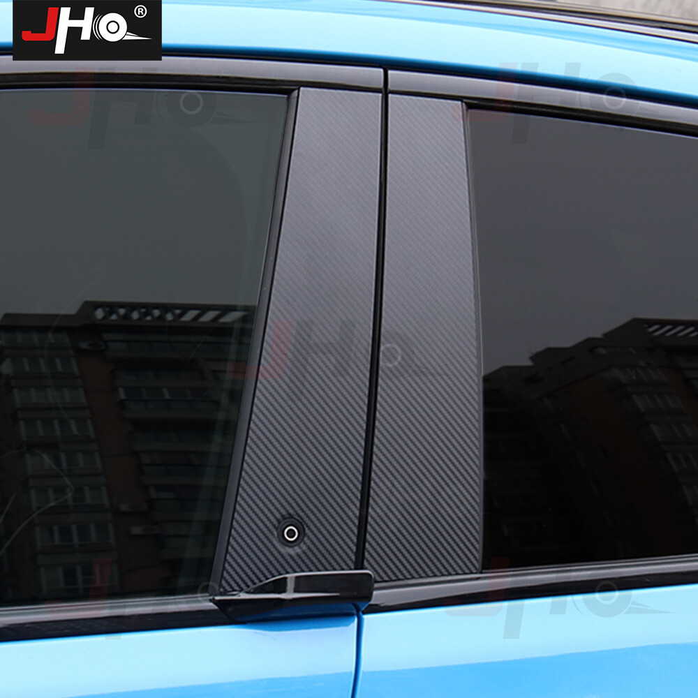 Carbon Fiber Window B Pillar Post Cover Sticker For Ford Mustang Mach-E 2021-25
