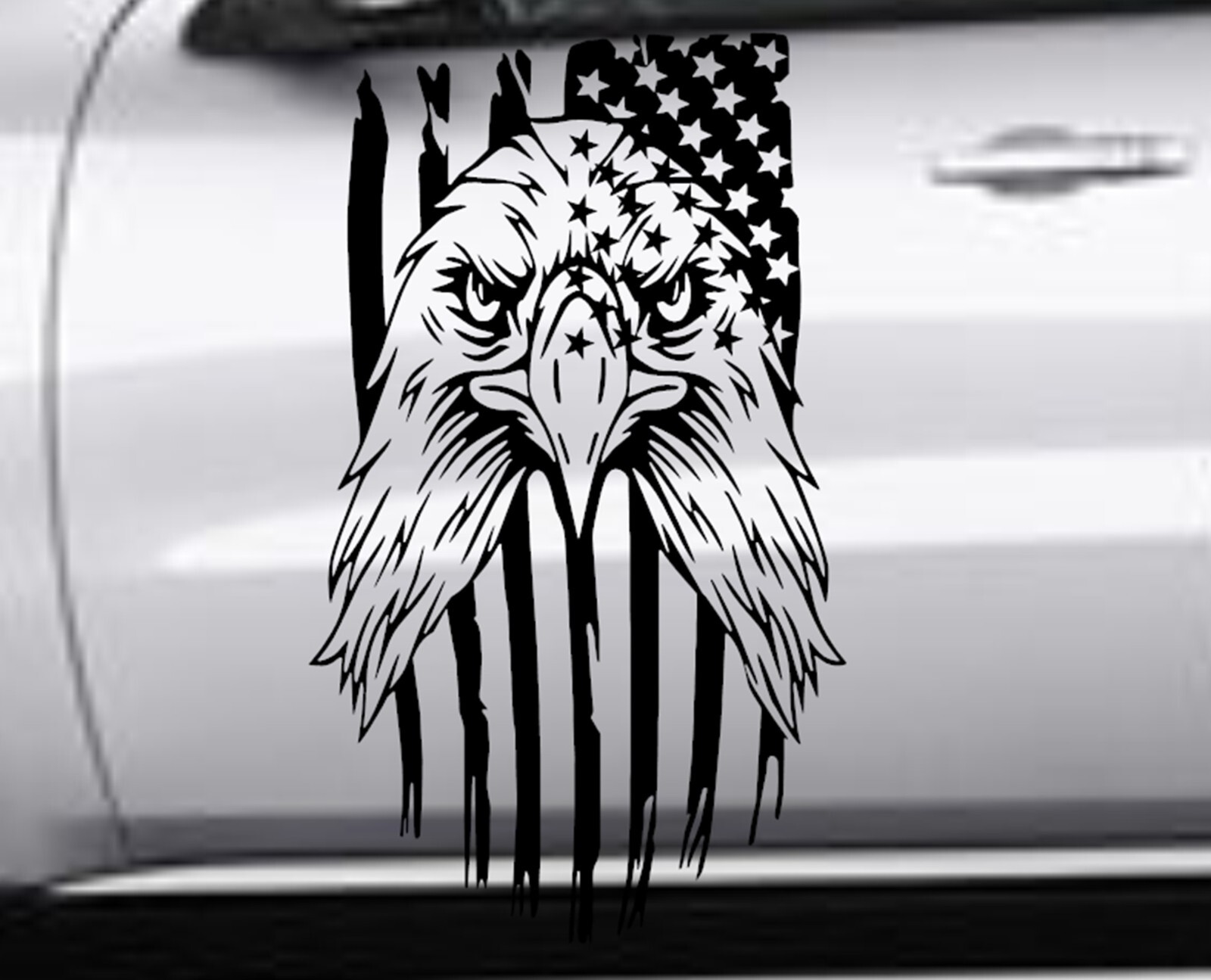 NEW Eagle Flag USA Hood Door Vinyl Decal Racing Stripes (Fits DURANGO)