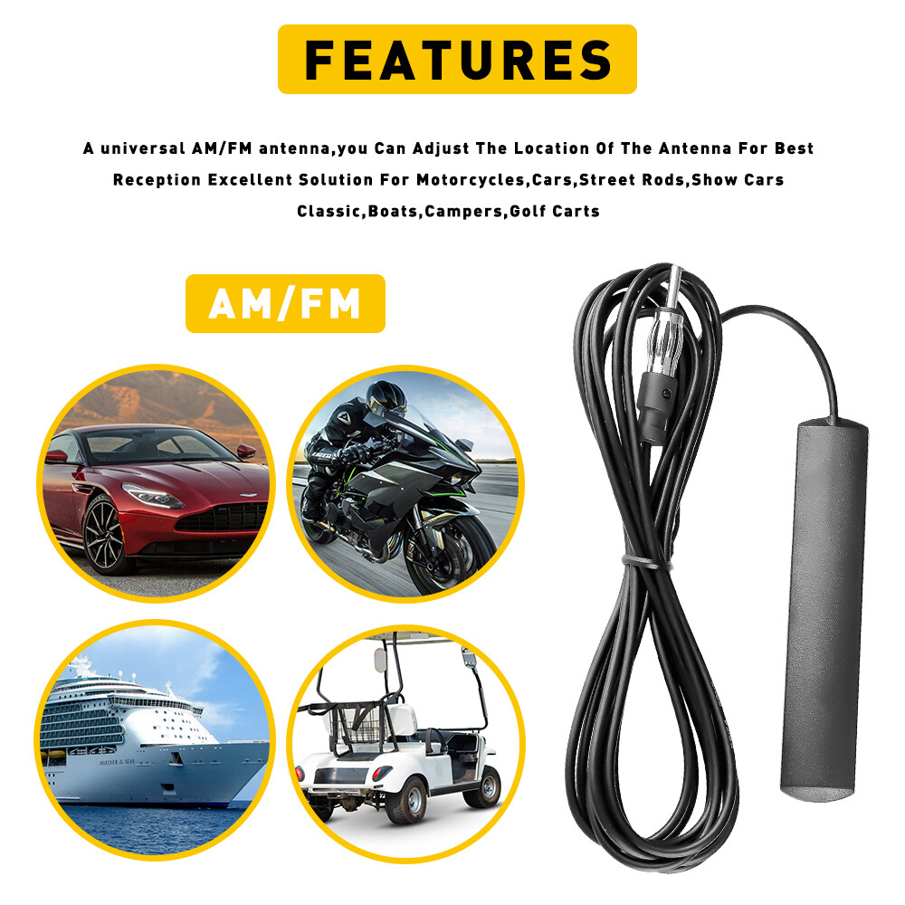 1/2set Universal Internal Glass Mount Amplified FM/AM Radio Car Aerial Antenna B