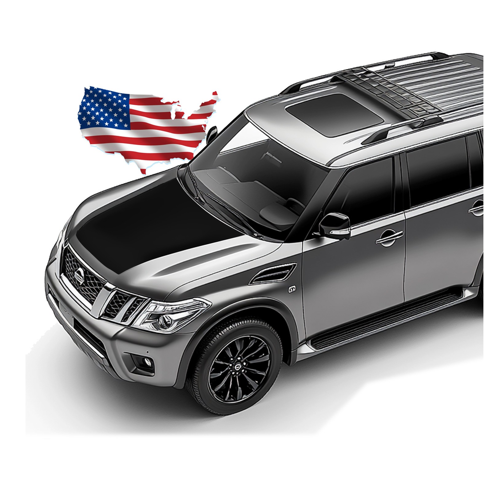Hood Blackout Racing Stripe – Fits 2017-2024 Nissan Armada Patrol