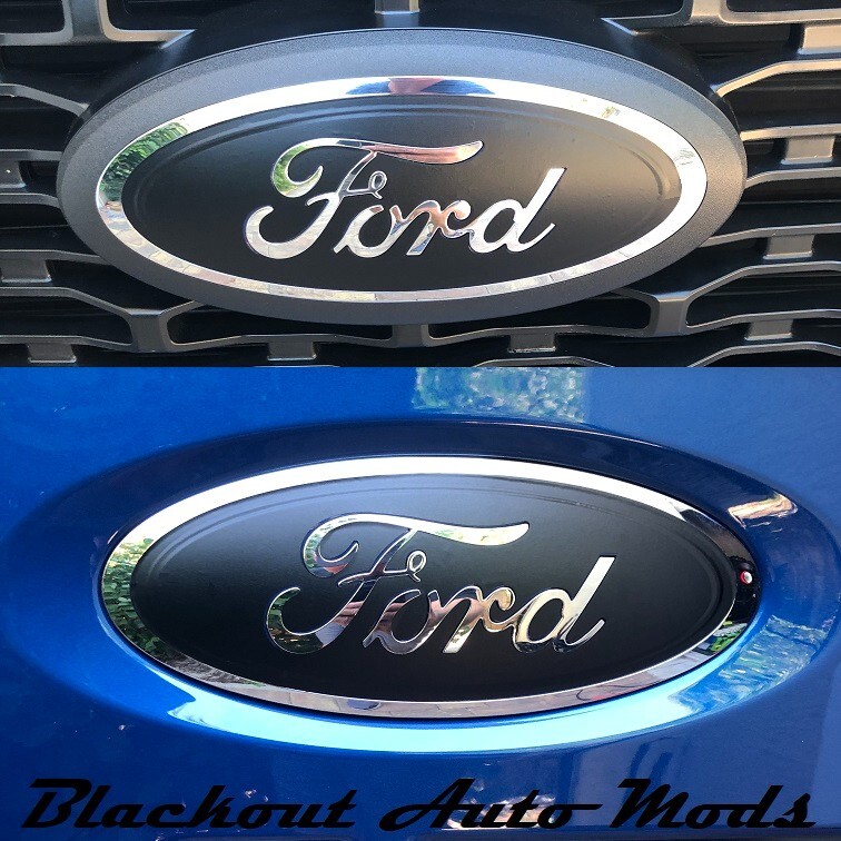 Matte Black Emblem Overlay Vinyl Decals For 2015-2023 Ford F150