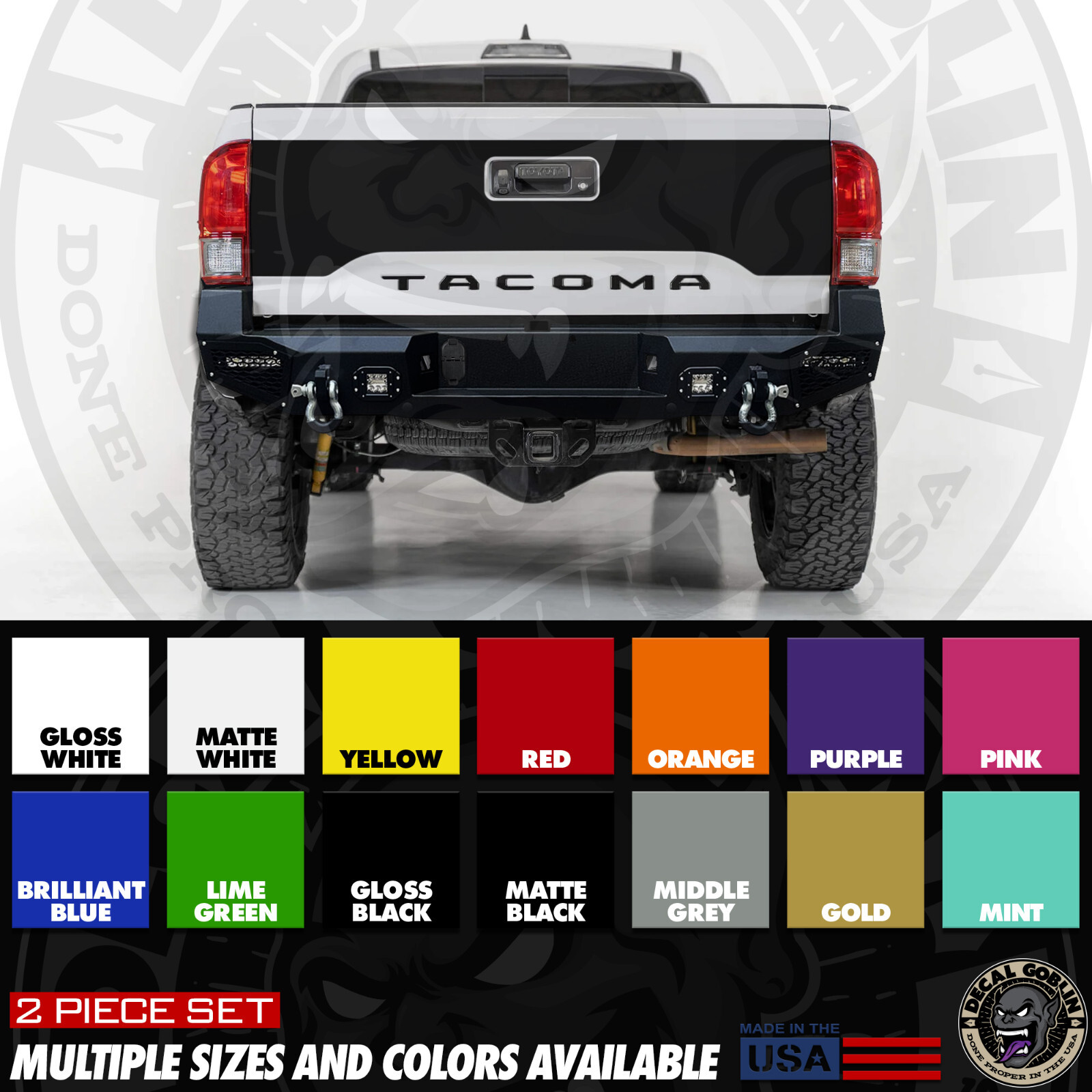 Blackout Vinyl Decal Graphics For Toyota Fits Tacoma 2016-2023 3rd Gen Tailgate