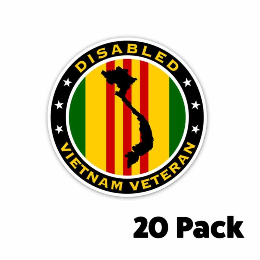Disabled Vietnam Veteran Sticker Decal Vinyl war vet Bumper Sticker MULTI PACKS