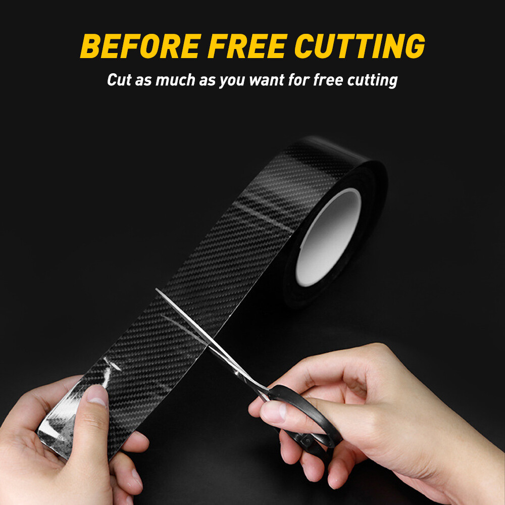 10FT Carbon Fiber Adhesive Tape Car Door Sill Protector Strip Anti Scratch Scuff