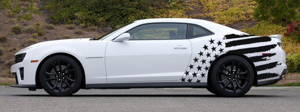 2010-2015 Camaro [S&B_DS] Reflective Vinyl Stars & Bars Driver Side