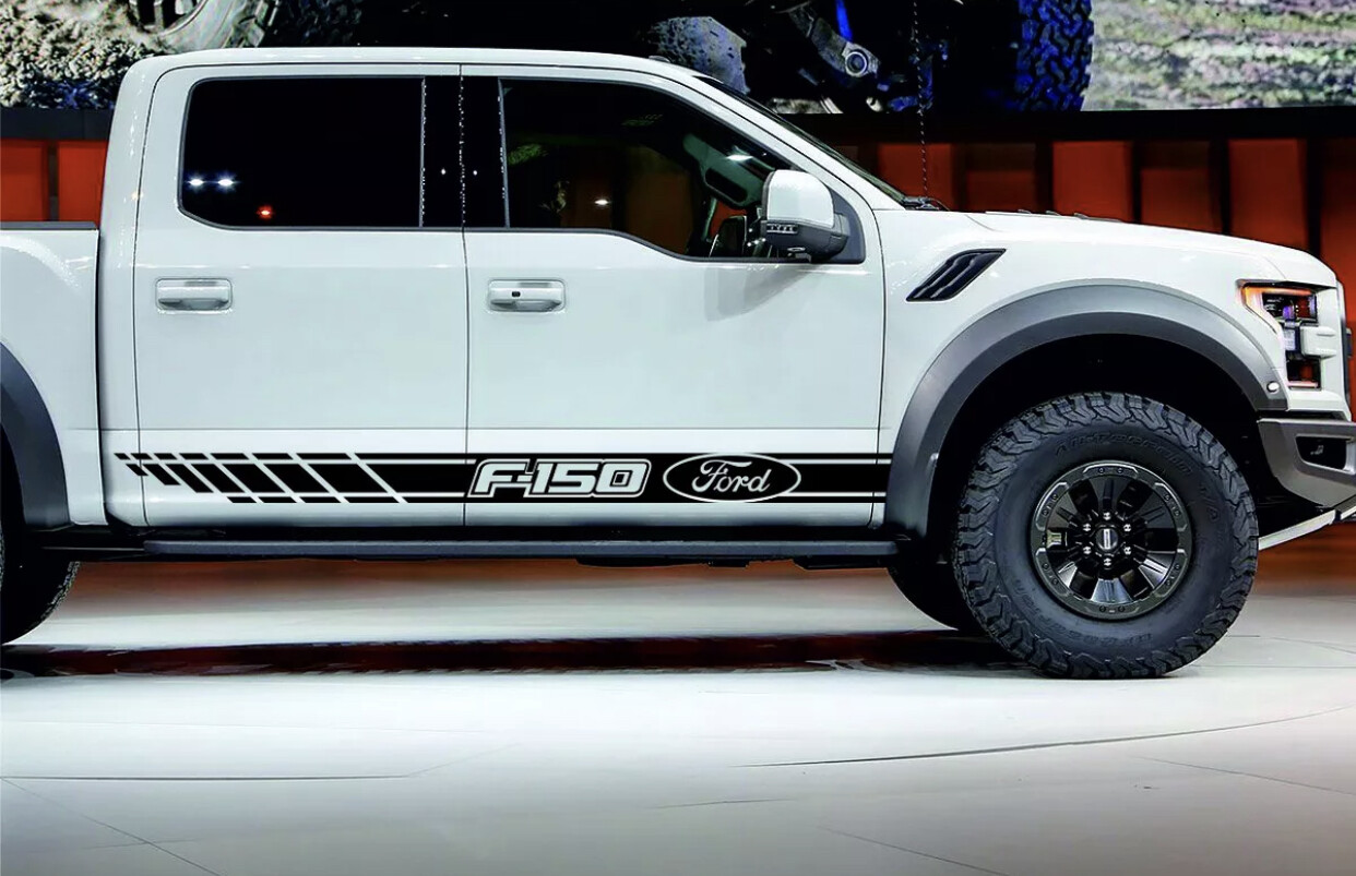 2pcs – Side Stripes body decal fit Ford F150 Raptor graphic vinyl sticker logo