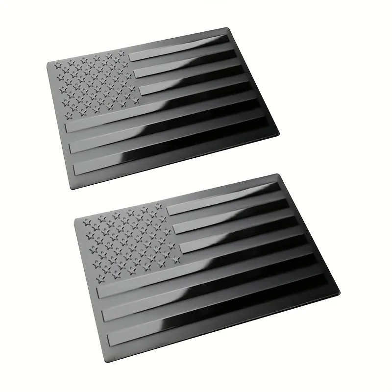 2Pcs Car Truck Metal USA Flag Sticker American Decal Body Emblem Accessories