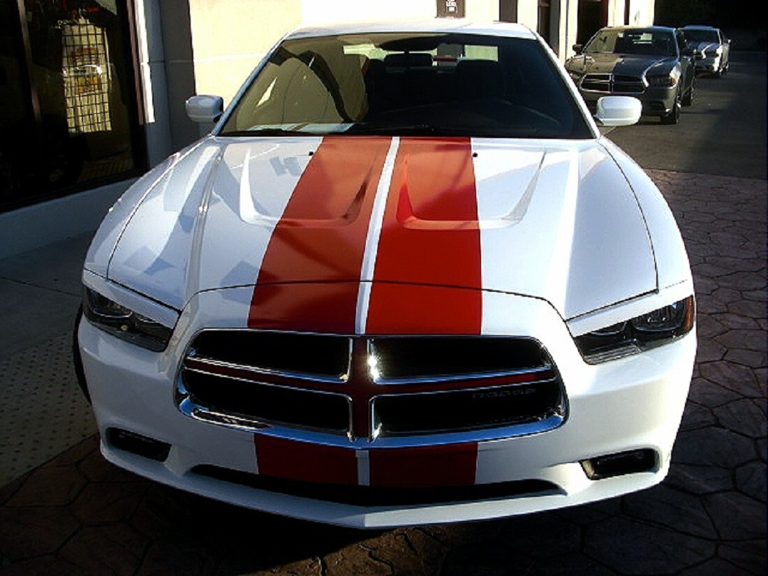10″ PLAIN Rally Racing Stripe Graphics Stripes Set FIT 2005 – 2023 Charger