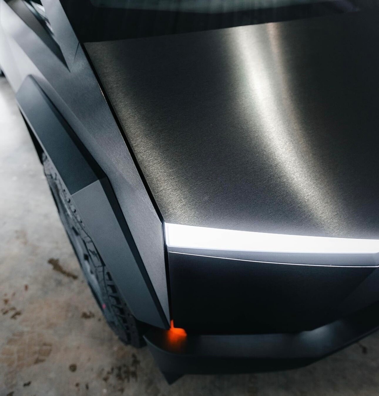 Tesla Cybertruck DIY Full Vinyl Wrap Color Change Brushed Metallic Black