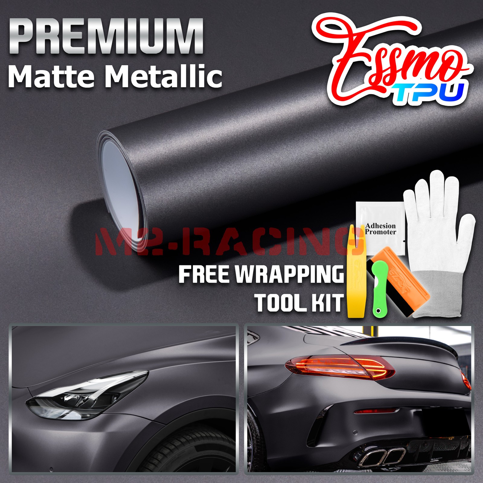 Matte Metallic Ink Gray TPU PPF Paint Protection Film Dry Wet Apply Vinyl Wrap