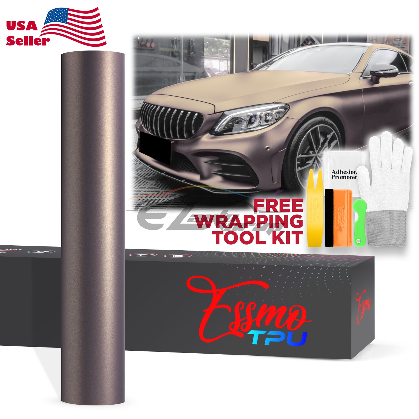 Matte Metallic Solar Bronze TPU PPF Paint Protection Film Dry Wet Car Vinyl Wrap