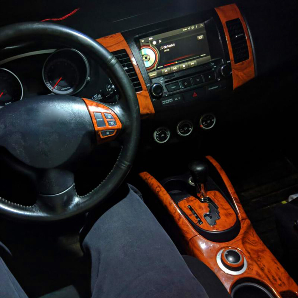 DIY Car Interior Sticker Wood Grain Textured Glossy Vinyl Wrap Decal Sheet Film