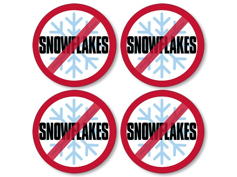 Sheet of 4: 1.5 inch Round NO Snowflakes Stickers (Anti liberal Laptop Cell GOP)
