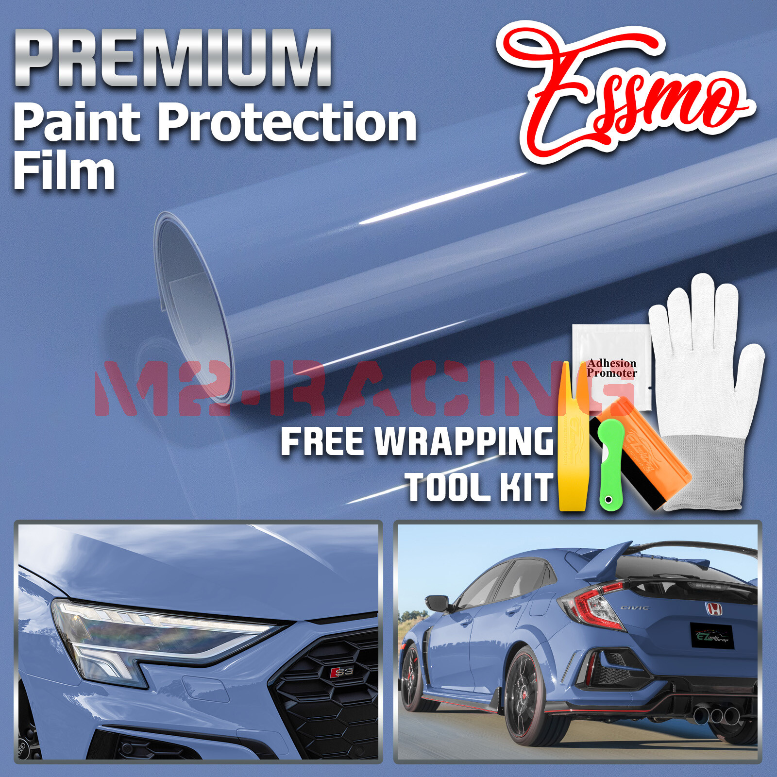 Color PPF Paint Protection Film Gloss Porcelain Blue Car Paint Scratch Shield