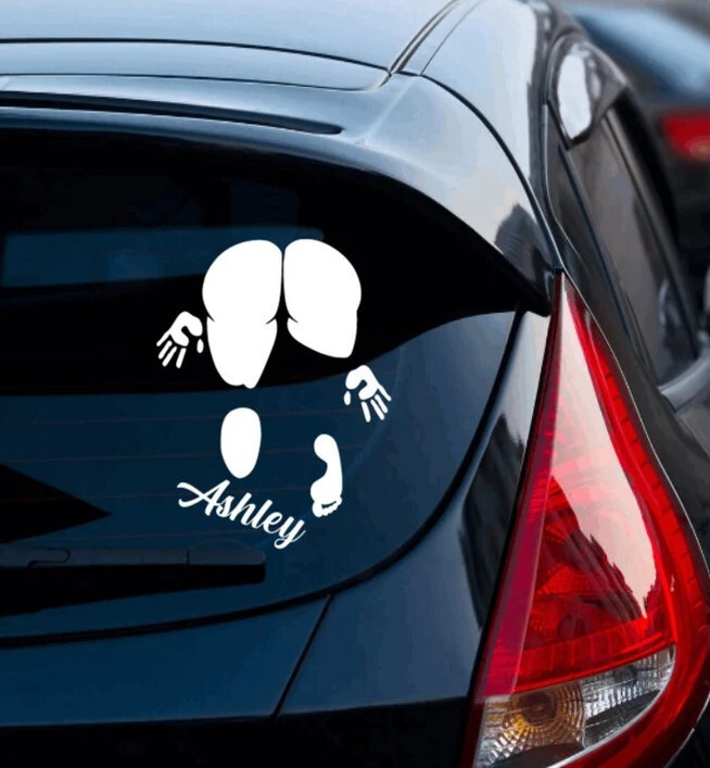 Female Butt Print Customized NAME Funny DieCut Vinyl Window Decal Sticker Car