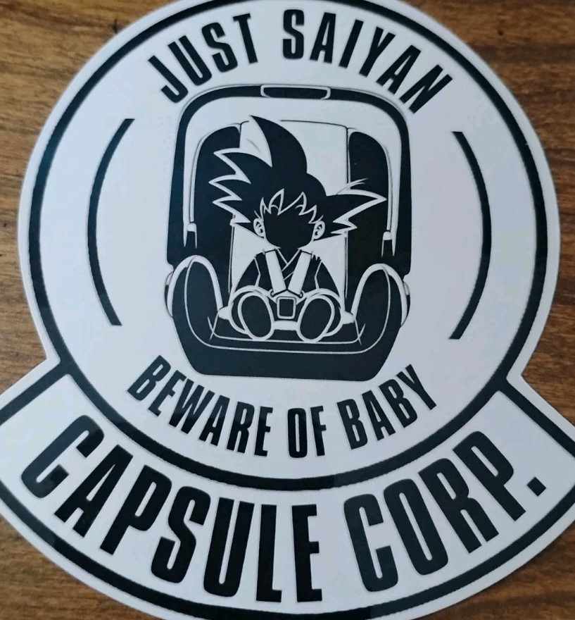 Super Saiyan Capsule Corp Baby On Board Funny Humor Car Truck Vinyl Decal…