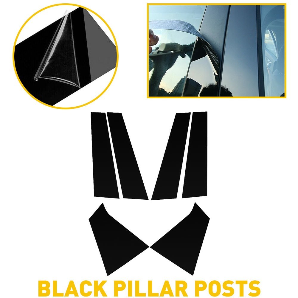 6/1 For Chevrolet Malibu 2016-2021 Car Door Trim Pillar Posts Black Decal Cove A