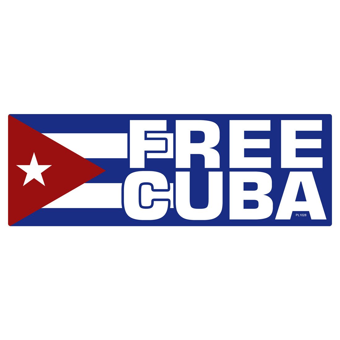REFLECTIVE Free Cuba Rectangle Bumper Sticker PL1028-REF