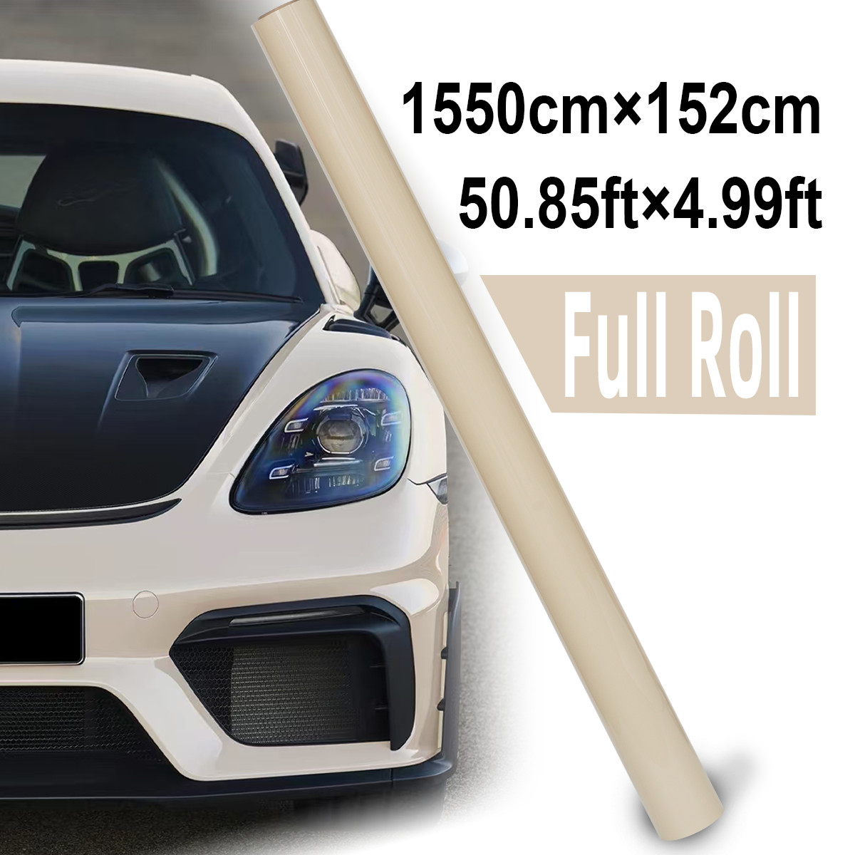 5FTx50FT PET Crystal Khaki Milan Vinyl Wrap Self-Adhesive Air Release US Stock