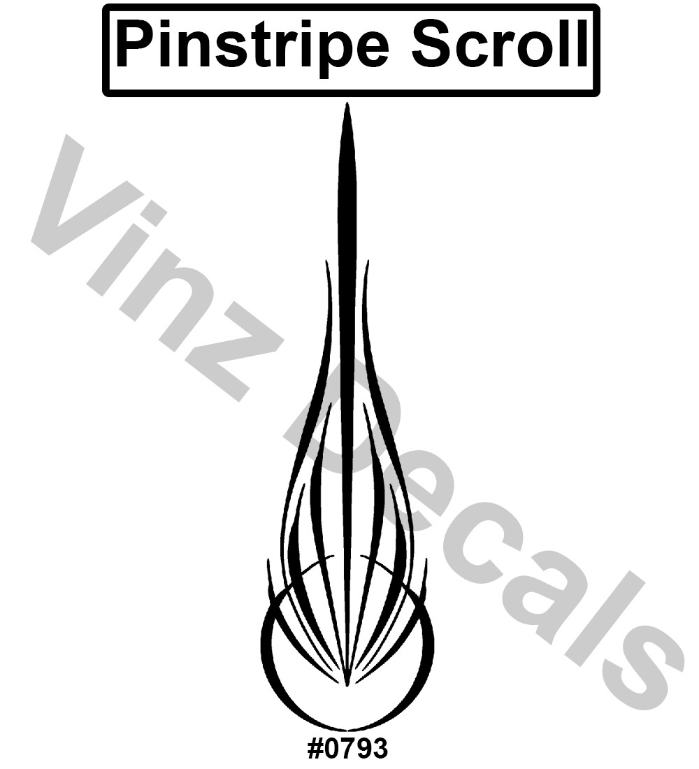 High-Quality Vinyl Pinstripe / Scroll Decal -Many Colors & Sizes- Free Shipping!