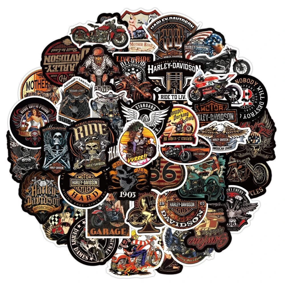 50 Pcs Motorcycle Rider Racing Stickers Skateboard/Luggage/Laptop/Bike Helmet
