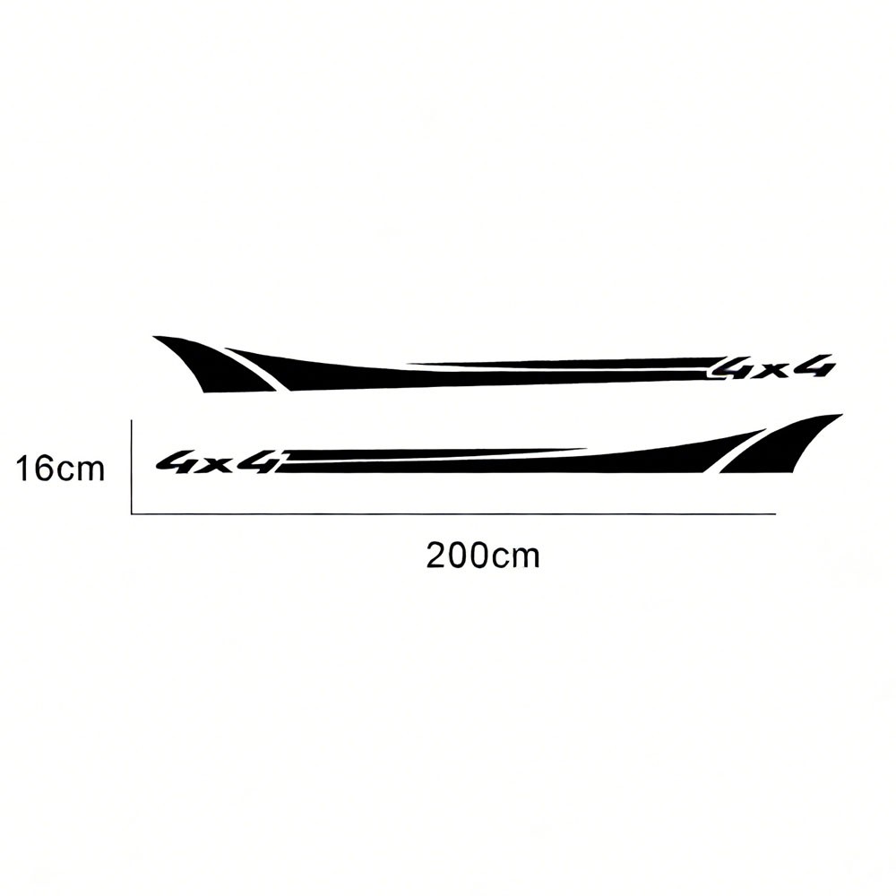 2x Black Car Truck Side Door Vinyl Decal 4×4 Racing Style Graphics Decor Sticker