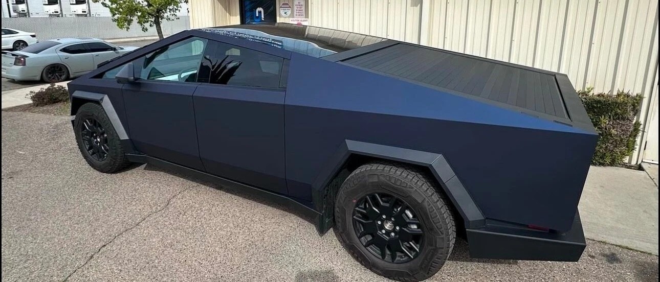 Matte Black Blue For Cybertruck DIY PET Paint Protection Film Wrap Color Change