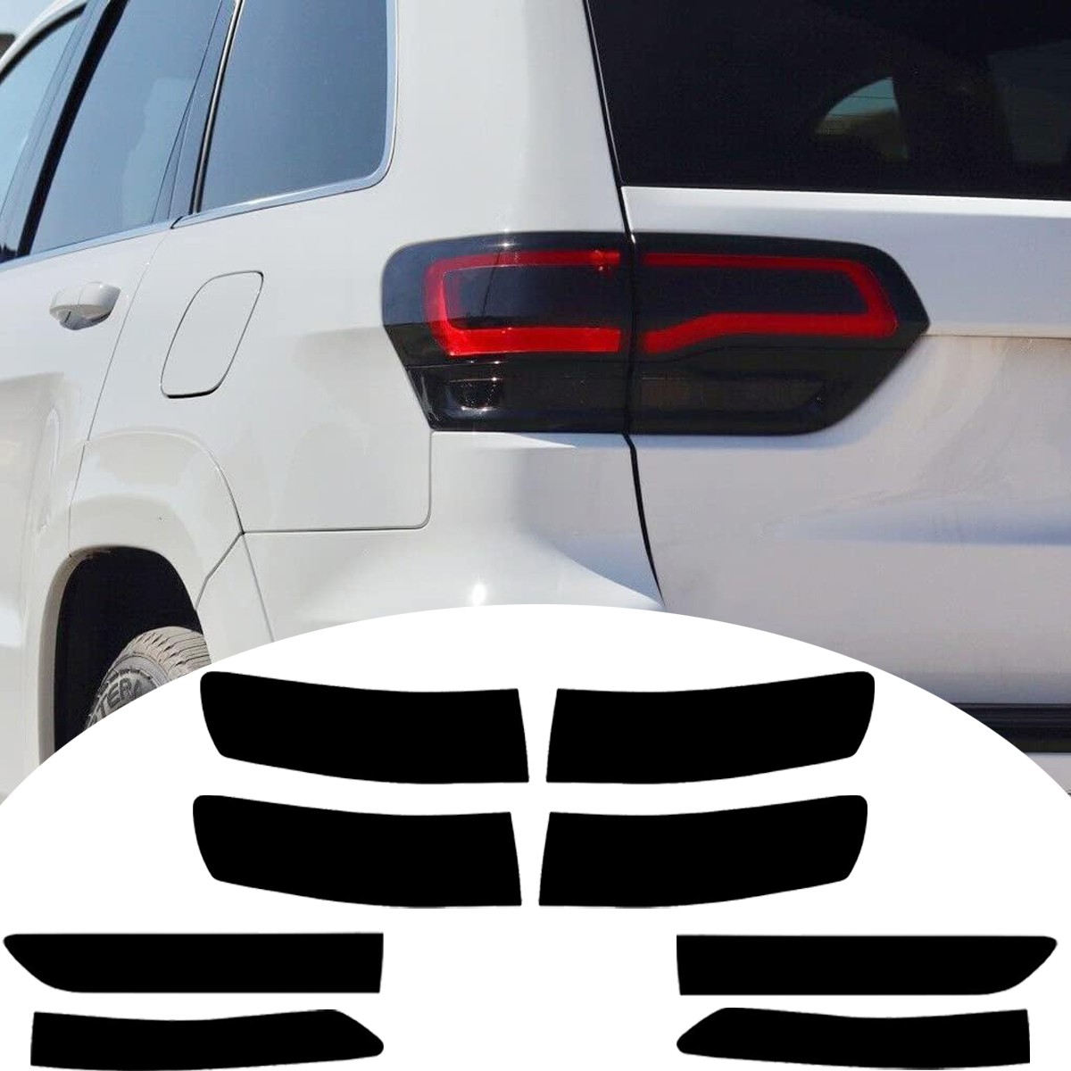 For 2014-2021 Jeep Grand Cherokee Smoked Taillight Vinyl Tint Film Overlay Decal