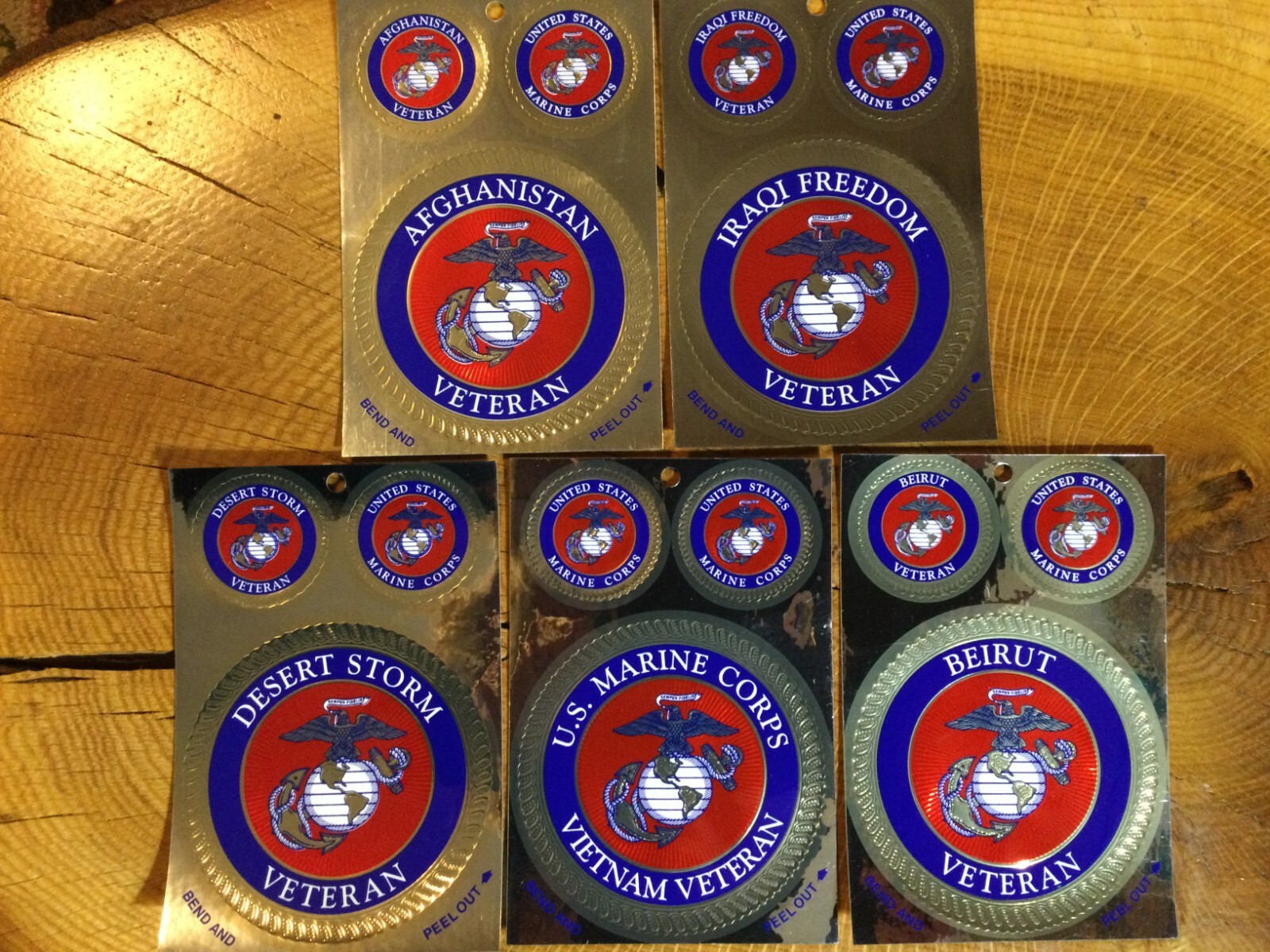 Marine Corps Foil Decal Sheets, New, Sheet includes one 4″ & two 2″, 20 Designs