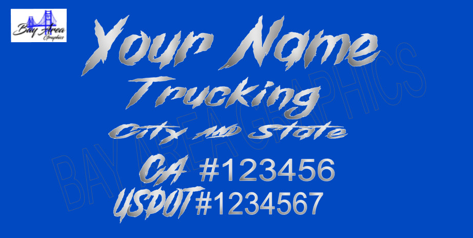 TRUCK DOOR COMMERCIAL DECALS SIGN CUSTOM SAME STYLE TEXT & DOT OUTDOOR VINYL X2