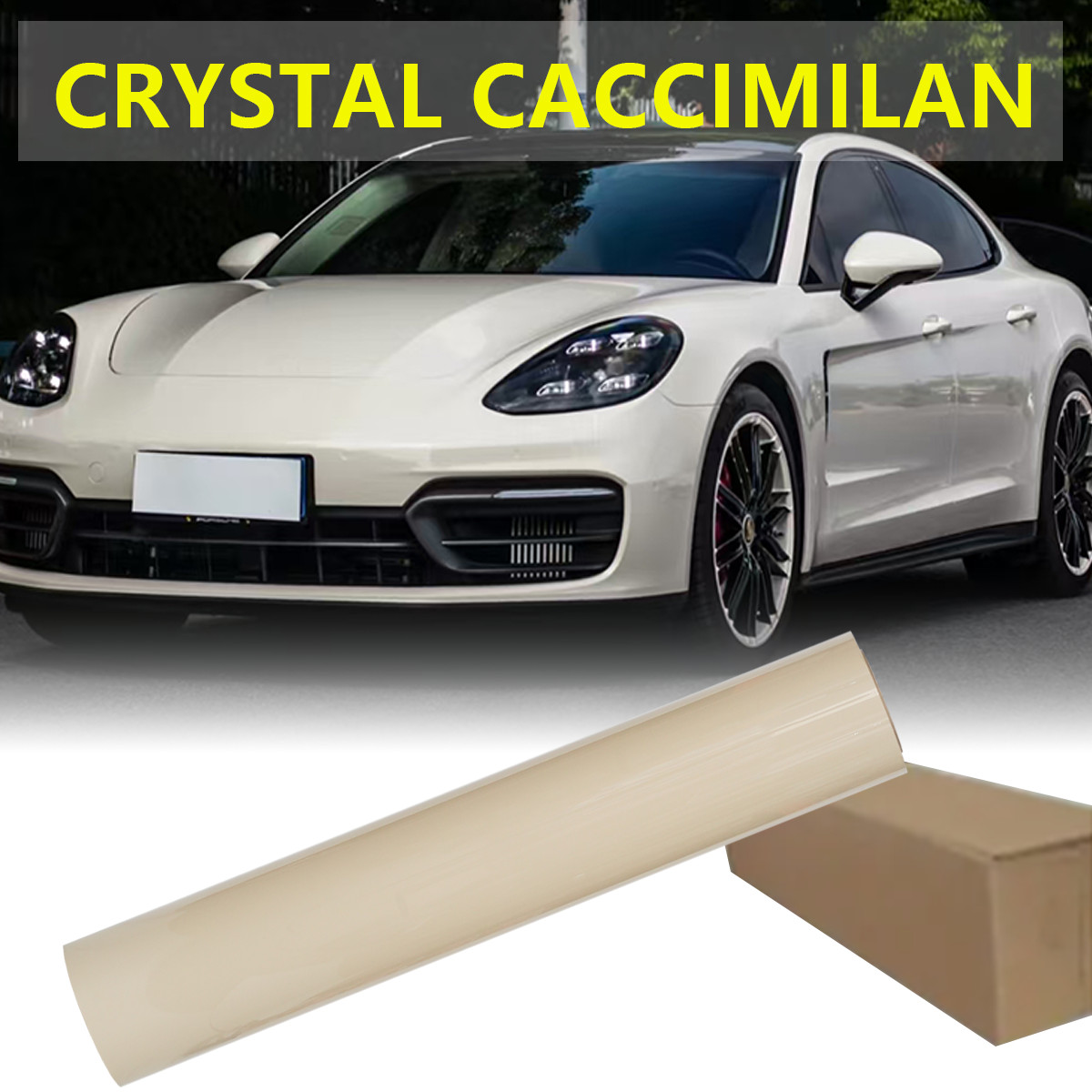 5FTx50FT PET Crystal Khaki Milan Vinyl Wrap Self-Adhesive Air Release US Stock