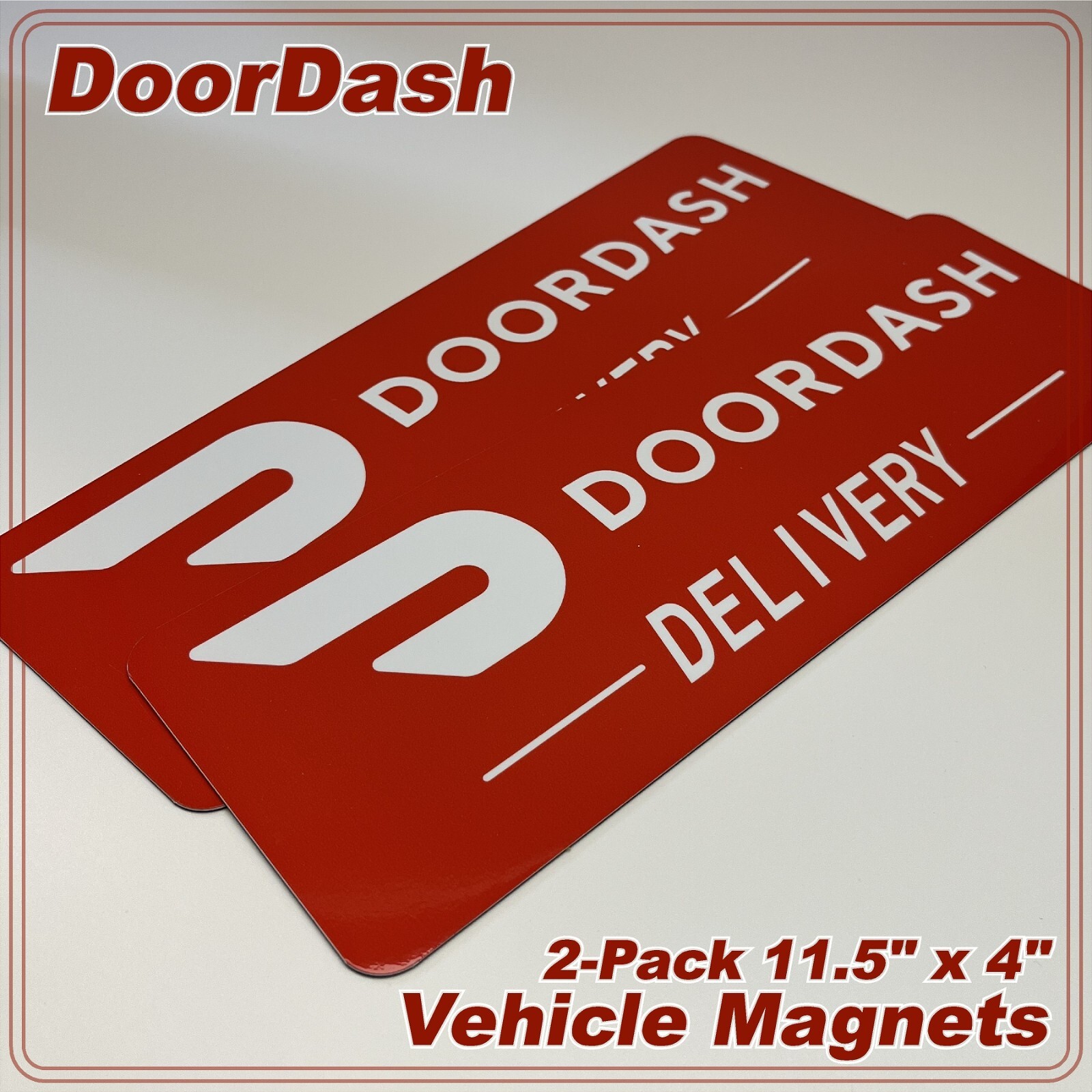 2-Pack Car Magnets for DoorDash Drivers 11.5″ x 4″ FREE SHIPPING!