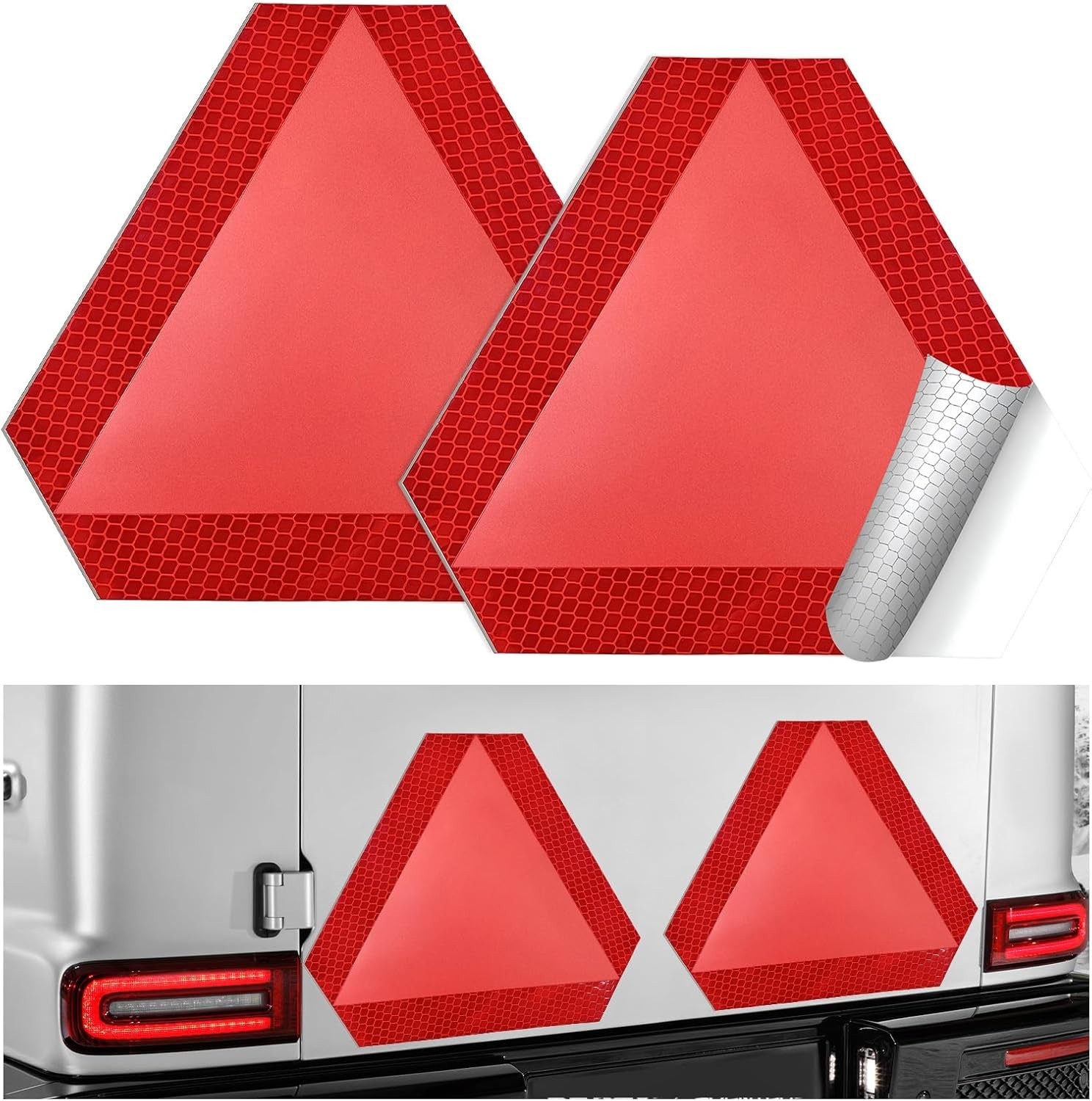 2 PCS , 7 x 8.1 Inch Diamond Grade Reflective Decals Car Triangle Safety Sign…