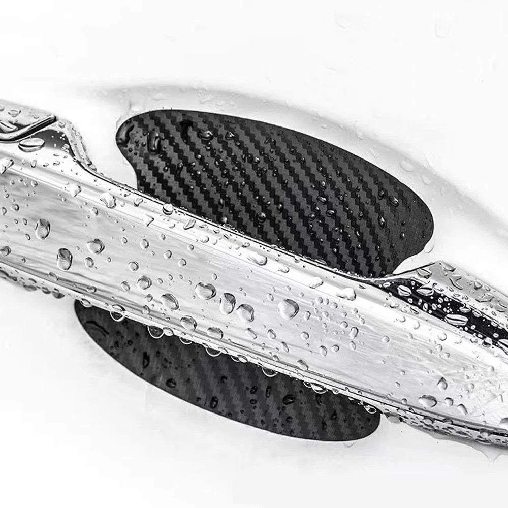 4PCS Carbon Fiber Car Door Handle Bowl Anti Scratch Protective Film Paint Guard