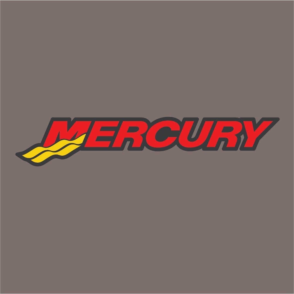 Mercury Red and Yellow Carpet Graphic Decal Sticker for Fishing Bass Boats
