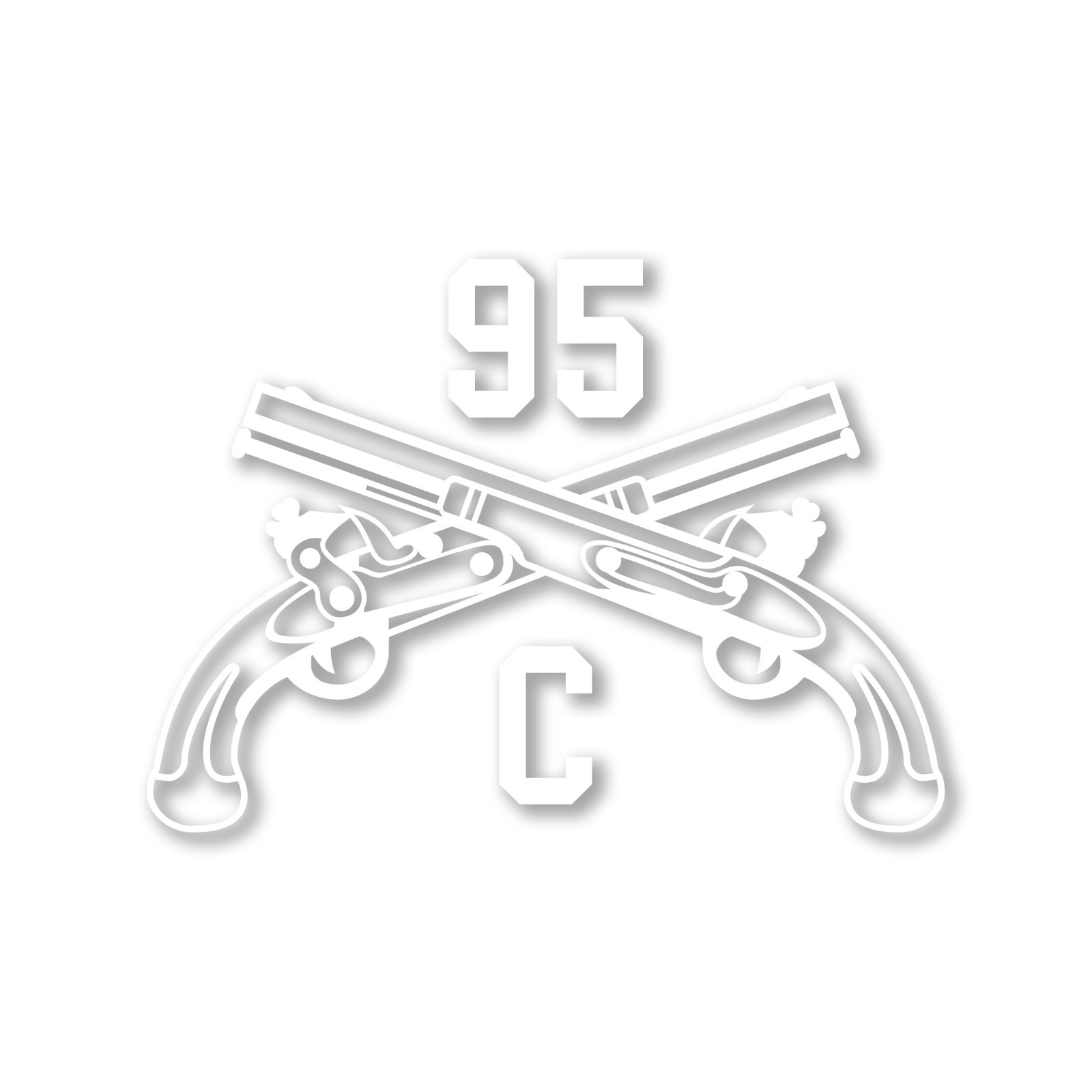 Army MOS 95C Correctional Specialist Crossed Pistols Insignia Decal 3″ x 5.5″