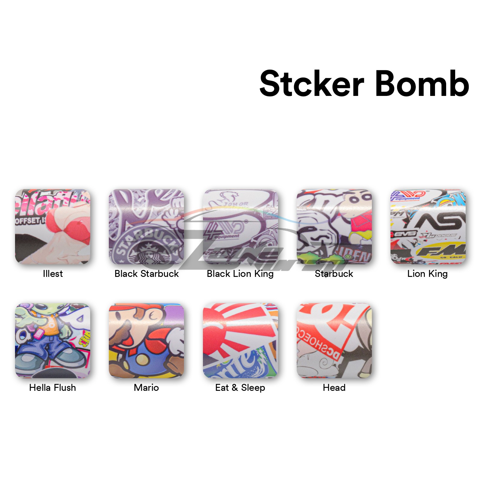 Sticker Bomb Car Vinyl Wrap Decal Film Graffiti Cartoon Anime JDM USDM Sheet DIY