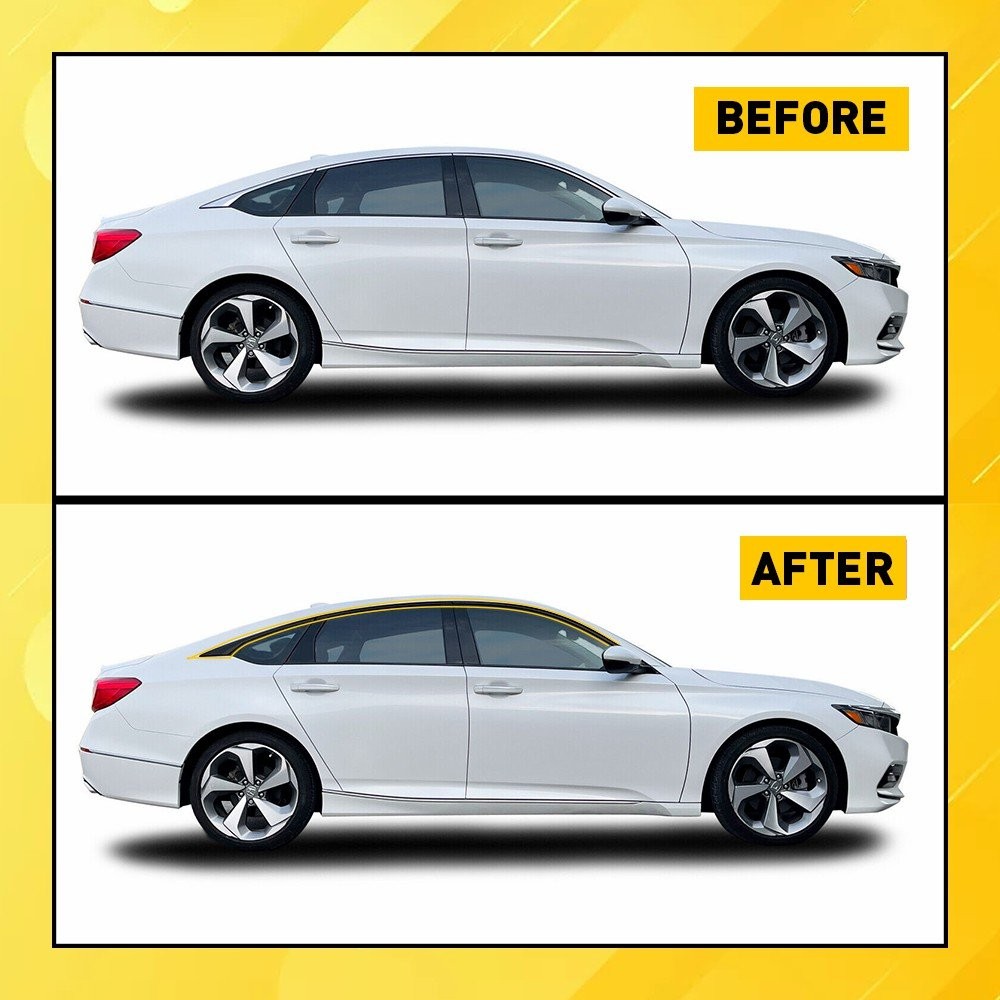Chrome Delete Blackout Overlay for 2018-22 Honda Accord Sedan Window Trim M