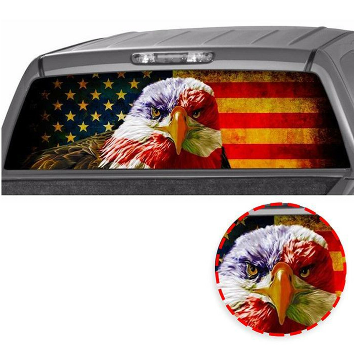 American Flag Decal Fit For Hyundai Santa Cruz Car Rear Window Graphic Sticker
