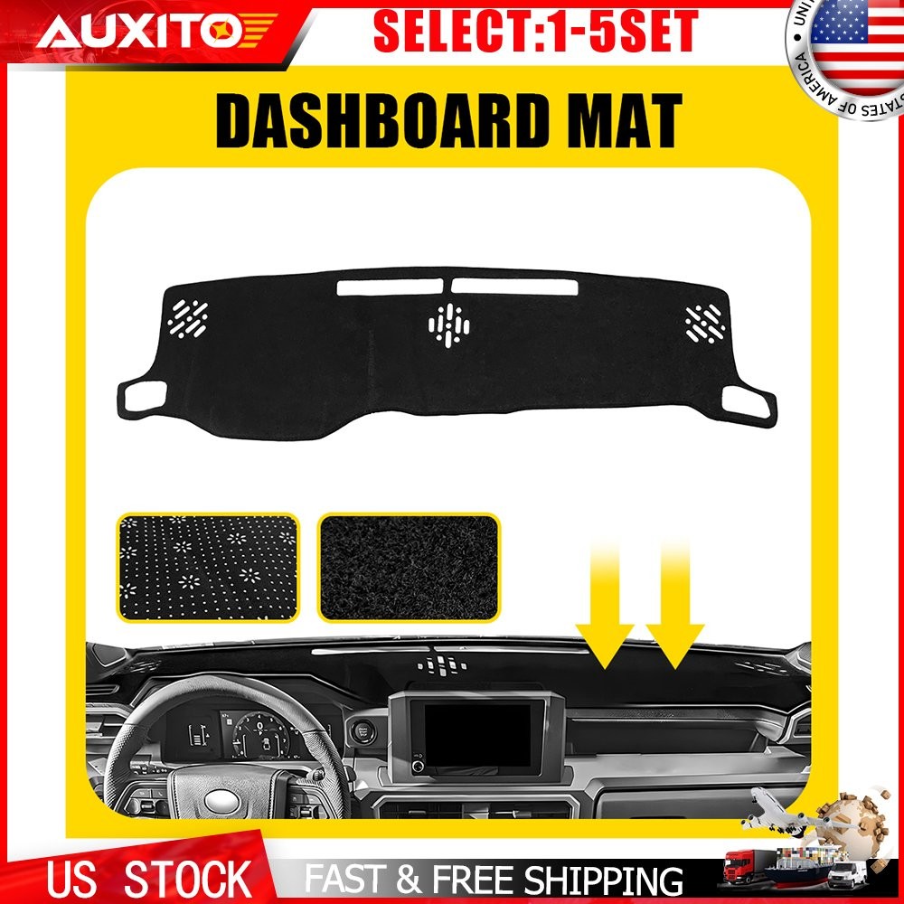 Black Dash Mat Cover Pad For 2024 2025 Toyota Tacoma Interior Dashboard 1-5X